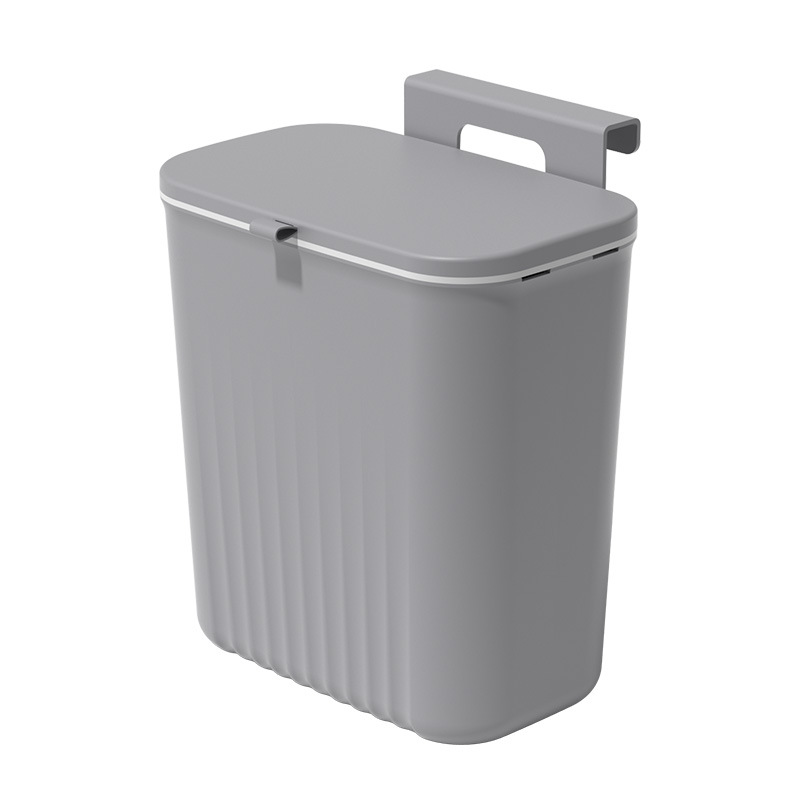 9L Trash Can with Lid Wastebasket Wall Mounted Garbage Container Narrow