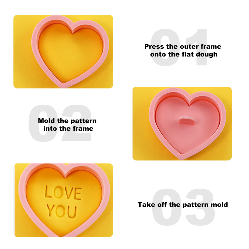 LoveCookie Mold，Cookie Cutters Heart Shapes For Baking, Personalized Cookie Cutters