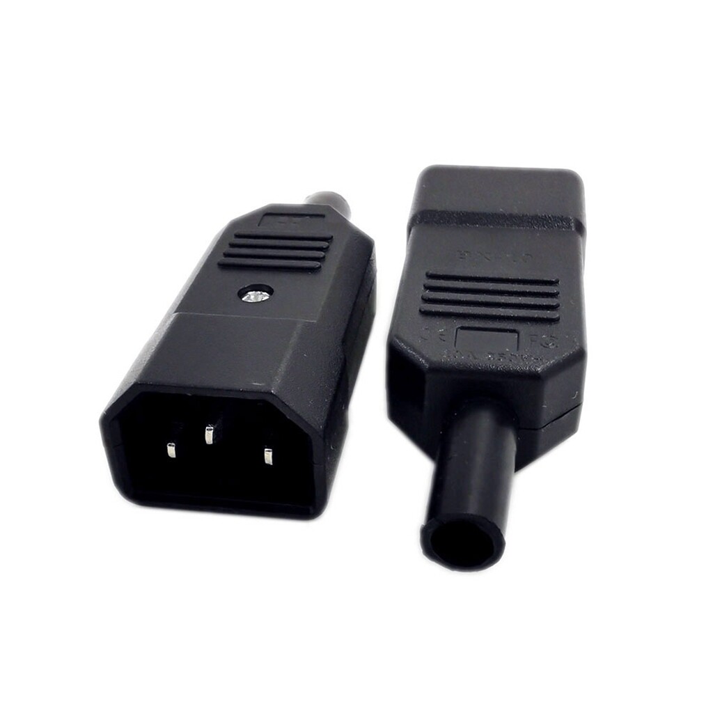 2 cái IEC320 C14 điện ổ cắm AC 3 pin nam đầu vào giắc kết nối ổ cắm điện gắn kết
