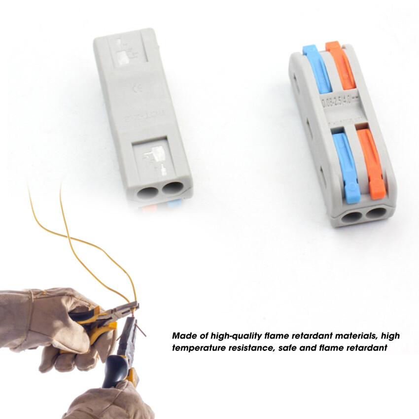 10 Pcs PCT2-2 Color Button Connector 2 In 2 Out Terminal Clip Quick Junction Box