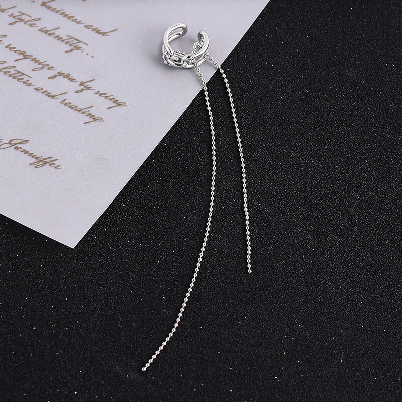 Faitolagi Long New Design Crystal Ear Clips Piercing Eear Needles