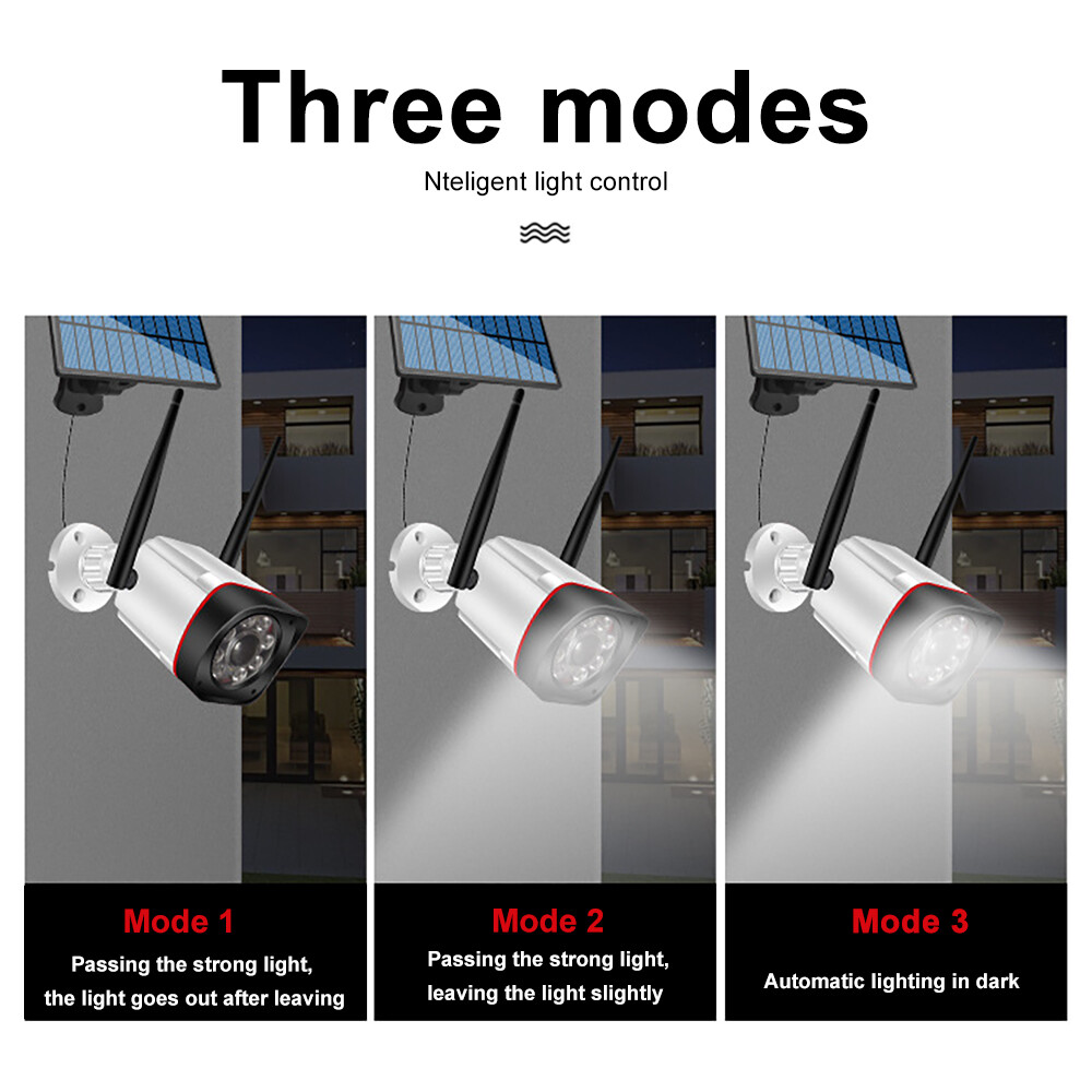 JOBOOS Đèn LED Năng Lượng Mặt Trời An Ninh Cảm Biến Chuyển Động Máy Ảnh Giả Không Dây Ngoài Trời Đèn Tường Đèn Pha IP65 Đèn Led Chống Nước Đèn Năng Lượng Mặt Trời