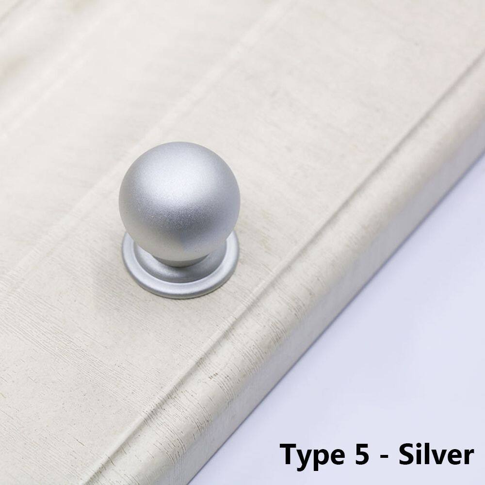 5Pcs Round Brass Dresser Knobs Kitchen Cupboard Drawer Pulls Cabinet Door Black Copper Handles Niture Hardware