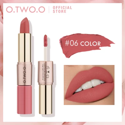 O.TWO.O Lipstick Matte Waterproof Lips Long Lasting Makeup 12 Colors 2 In 1 Lip Gloss Make Up Cosmetic