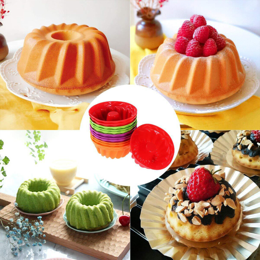 Silicone Cupcake Baking Cups 6 Pack, Reusable &Amp; Non-Stick Muffin Cupcake Liners Holders Set For Party Halloween Christmas, Easy Clean Pastry Muffin Molds