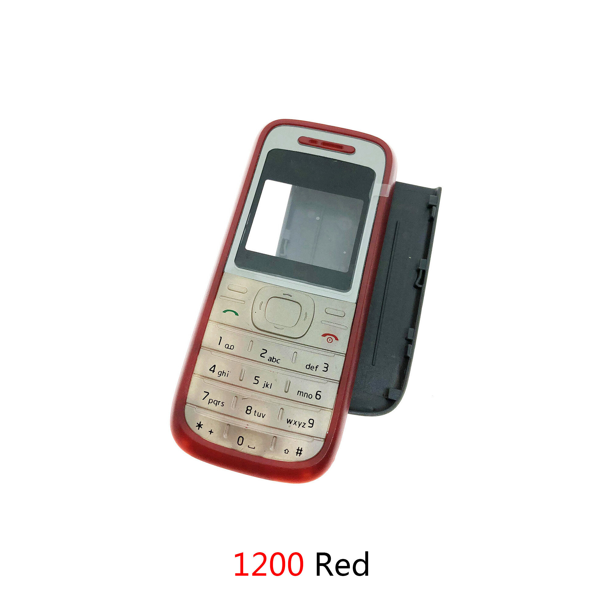 For Nokia 1200 1208 Housing Front Faceplate Frame Cover Case Back cover door Keypad
