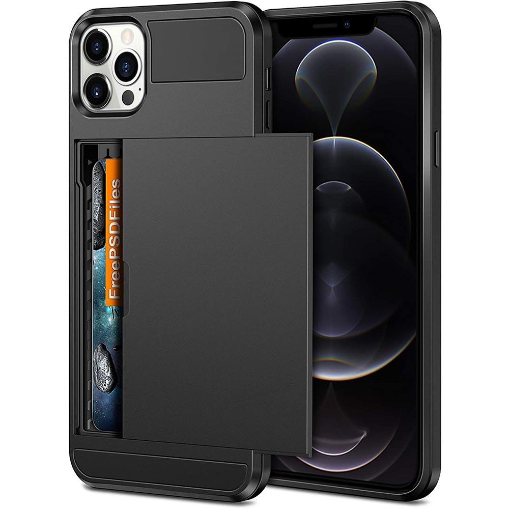 iPhone 15 Pro Max Case Wallet Cover Credit Card Holder Slot Sliding Back Pocket Anti-Scratch Dual Layer Bumper Protective Case for iPhone 14 Plus/13 Pro Max/12 Pro Max/iPhone 12/12 Mini/iPhone 11 Pro Max/SE 2022