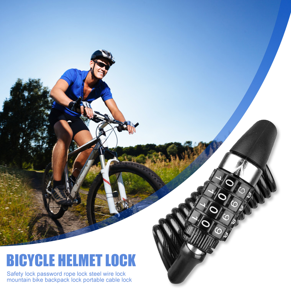 Khóa Xe Đạp Chống Trộm Mũ Bảo Hiểm Ba Lô Khóa Kết Hợp 4 Chữ Số Cho Xe Đạp Leo Núi MTB