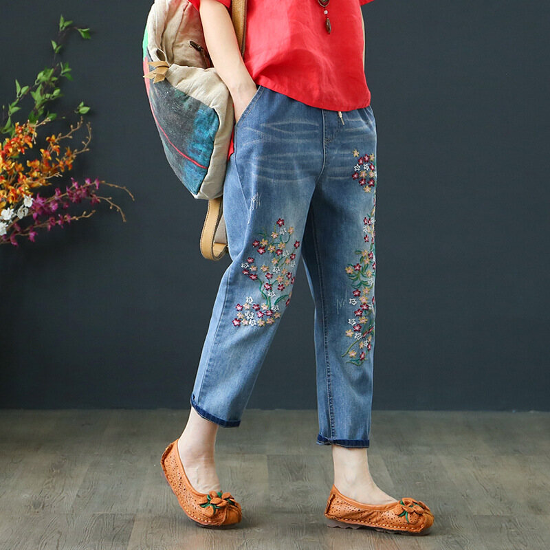 Elastic Waist Pants for Women Jeans 