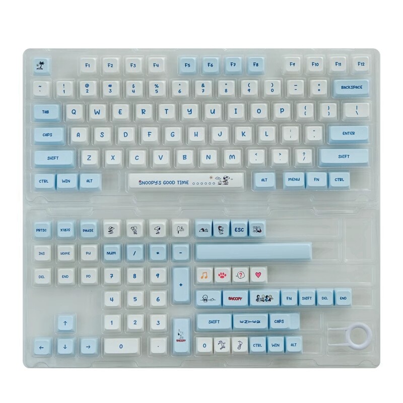 Snoopy Keycap 133 Phím MDA Profile PBT Nắp Phím Thăng Hoa Cho Công Tắc Cherry MX Bàn Phím Cơ Keychron/RK61/GK61/Anne Pro 2