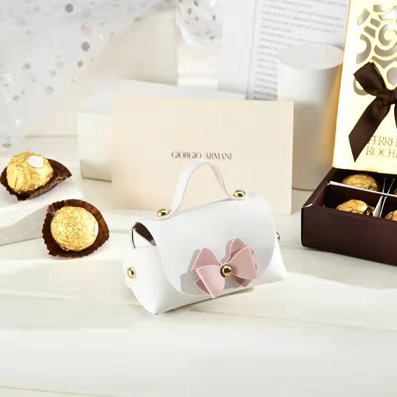 NALLCHEER Portable candy box Creative Candy Box Wedding Gift Leather Handbag