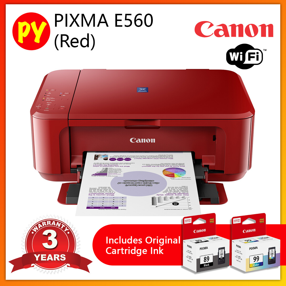 Canon PIXMA E560 E560R All-In-One (Print, Scan, Copy, Wifi