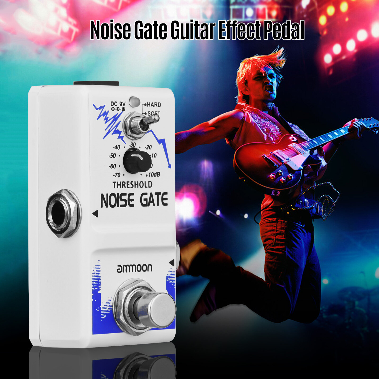 [ammoon]Single Noise Gate Guitar Effect Pedal True Bypass Zinc Alloy Shell