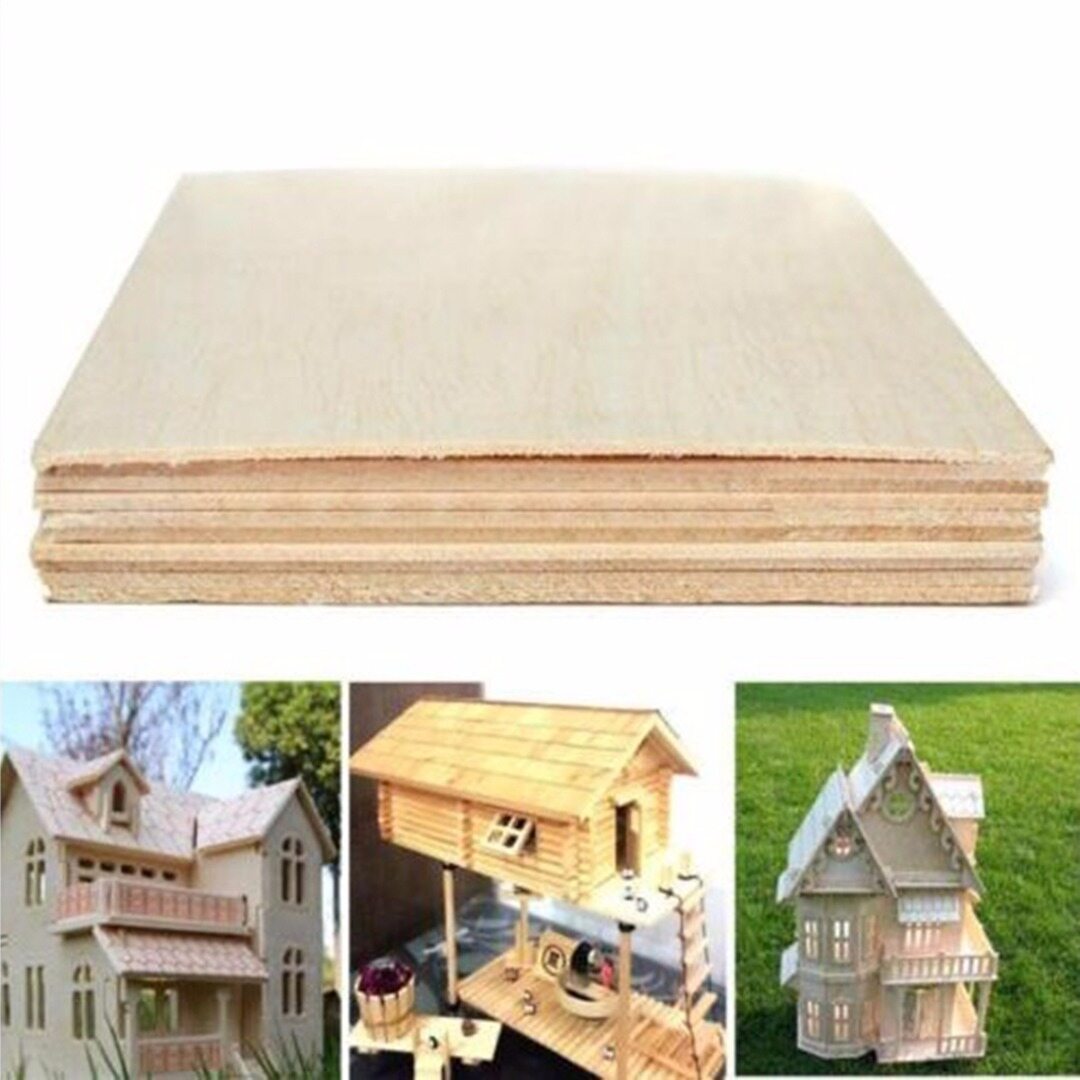BOKALI 10pcs New Wooden Plate Model Balsa Wood DIY House Ship Aircraft 150mm*100mm*2mm