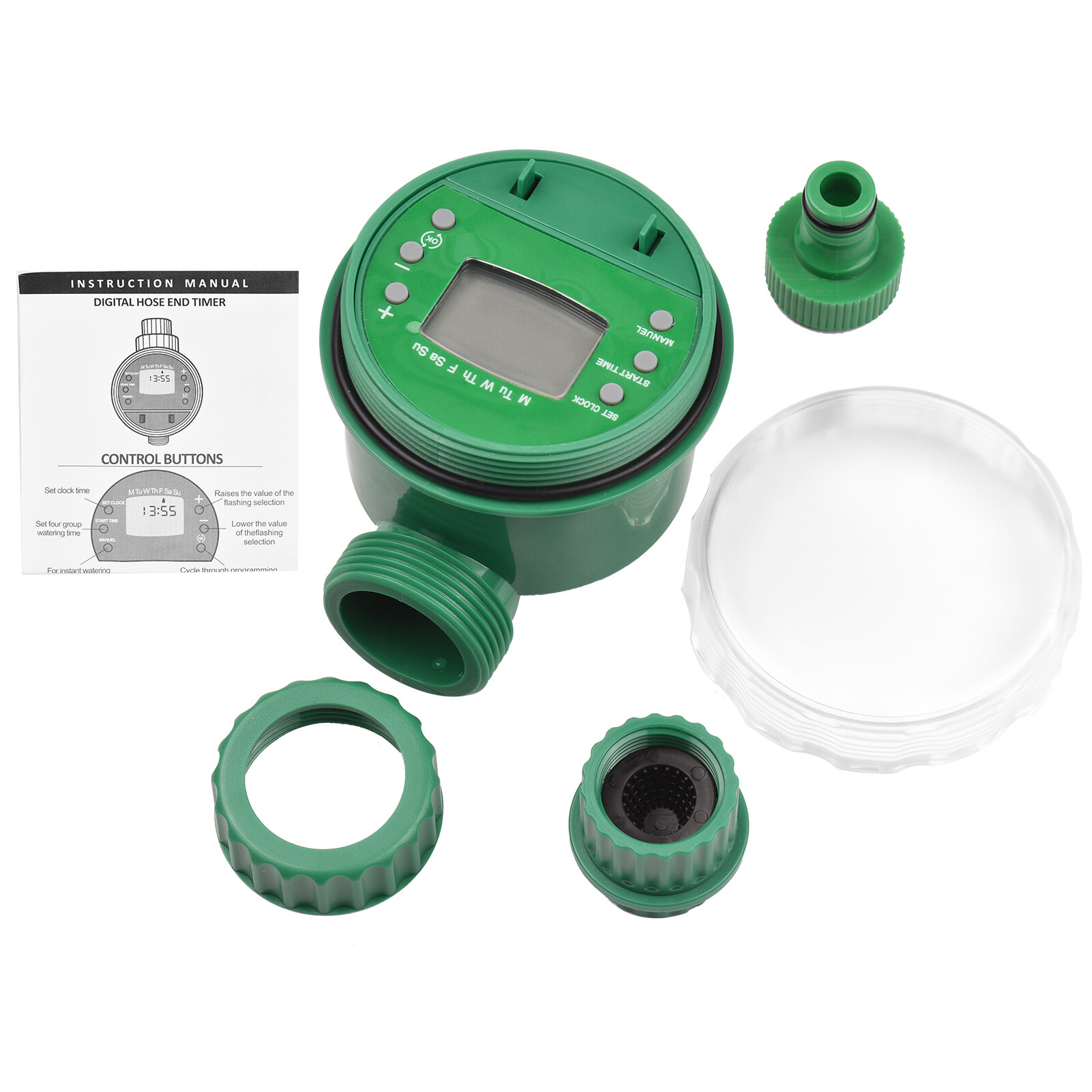 Meterk Digital Automatic Watering Timer Programmed Garden Irrigation Timer Battery Operated Intelligent Water Irrigation Controller for Lawn Farmland Courtyard Greenhouse