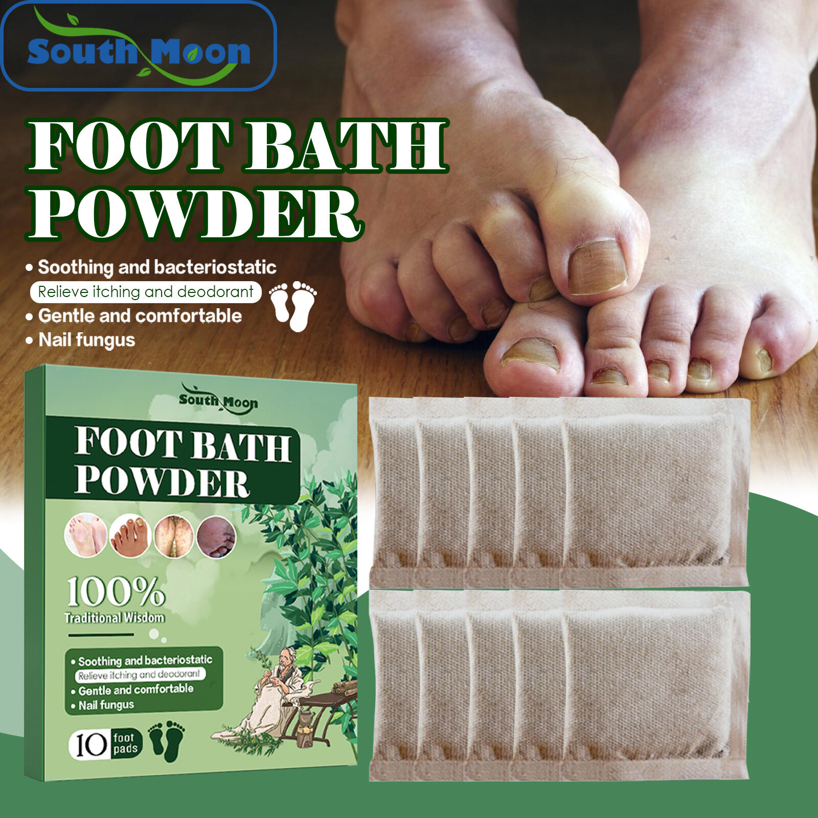 South Moon Foot Bath Powder Athlete's Foot Foot Odor Sweat Itching ...