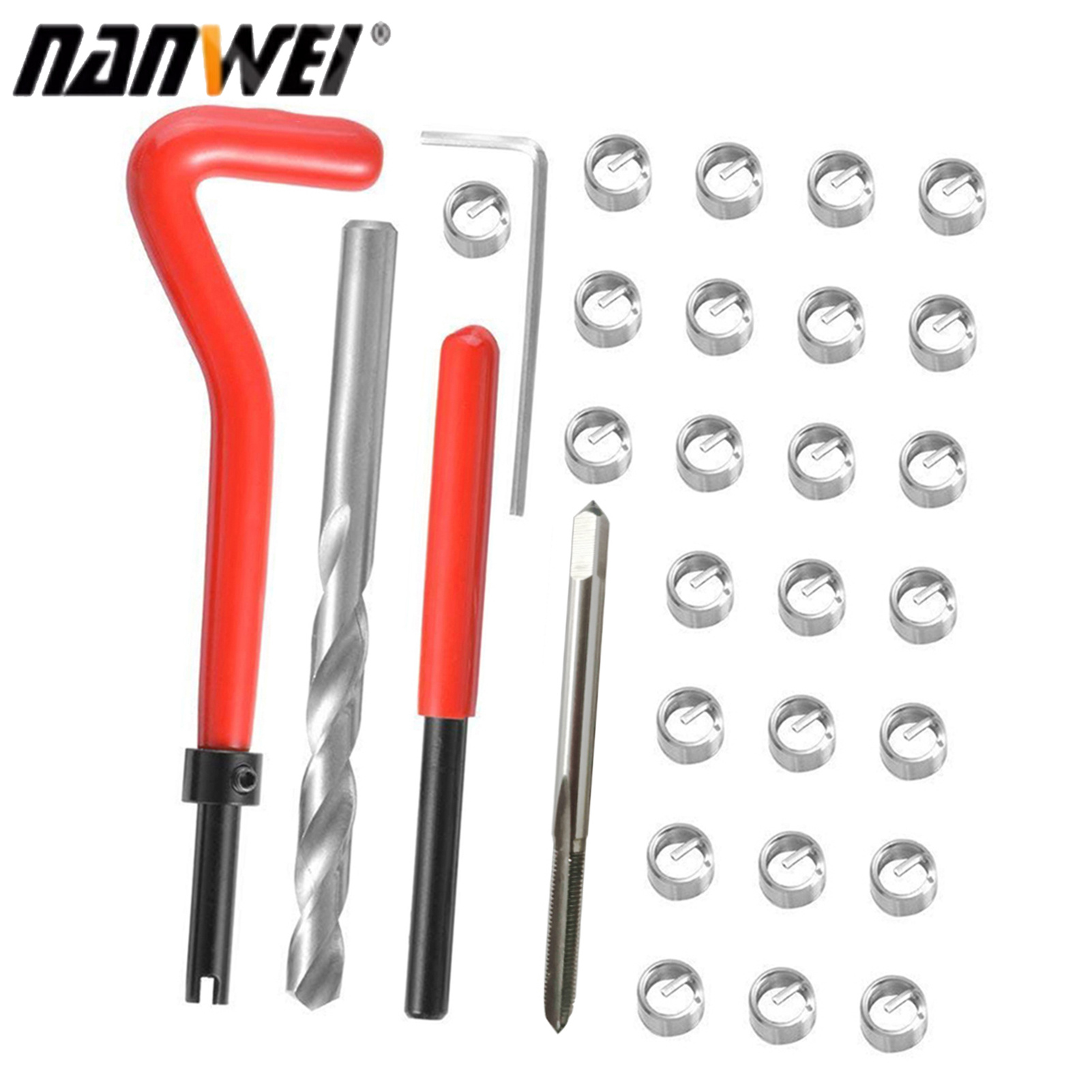 Nanwei 20pcs metric thread repair insert kit m3 m4 m7 m9 m11 car pro coil tool m11*1.5