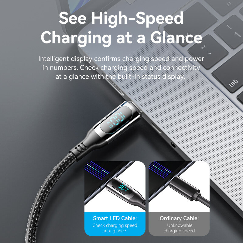 Vention 5A 100W E-Marker Samrt LED USB 2.0 Type C to Type C Cable Fast Charging for MacBook Air 2020 SAMSUNG S22+ Note 20 S10 Laptops USB C to USB C Cable