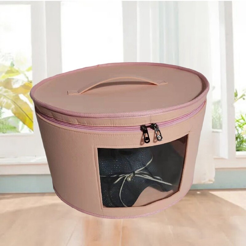 Hat Box Organizer Round Travel Hat Boxes Foldable Hat Storage Bag with Dustproof Lid Large Hat Storage Box Hat Boxes