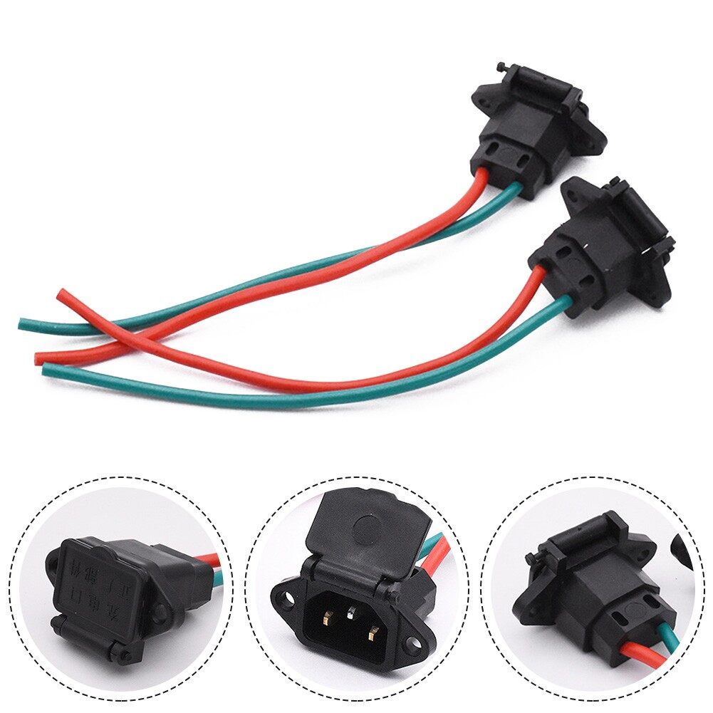 E-bike Plug Socket Charger Wire Length 16cm Universal Three Vertical Charging Socket