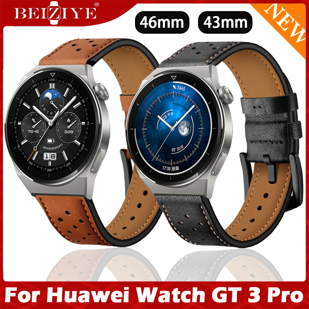 Dây đeo đồng hồ da cho đồng hồ For Huawei Dây đeo GT 3 Pro 46mm 43mm Khóa thép không gỉ Dây đeo đồng hồ For Huawei Dây đeo GT3 Pro Dây đeo đồng hồ Chất lượng cao Dây đeo cổ tay Dây đeo For huawei gt 3 pro