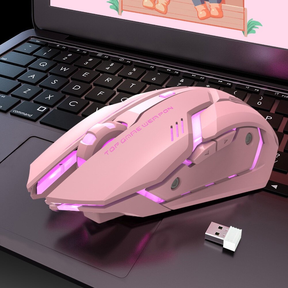 Chuột Chơi Game Quang Không Dây USB Có Đèn Nền Im Lặng Có Thể Sạc Lại T1 Ergonomic 2.4G