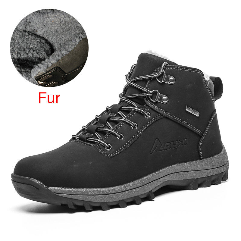 DEKABR Classic Winter Warm Men Boots Split Leather Outdoor Snow Boots Handmade Waterproof Working Non-slip Ankle Boots