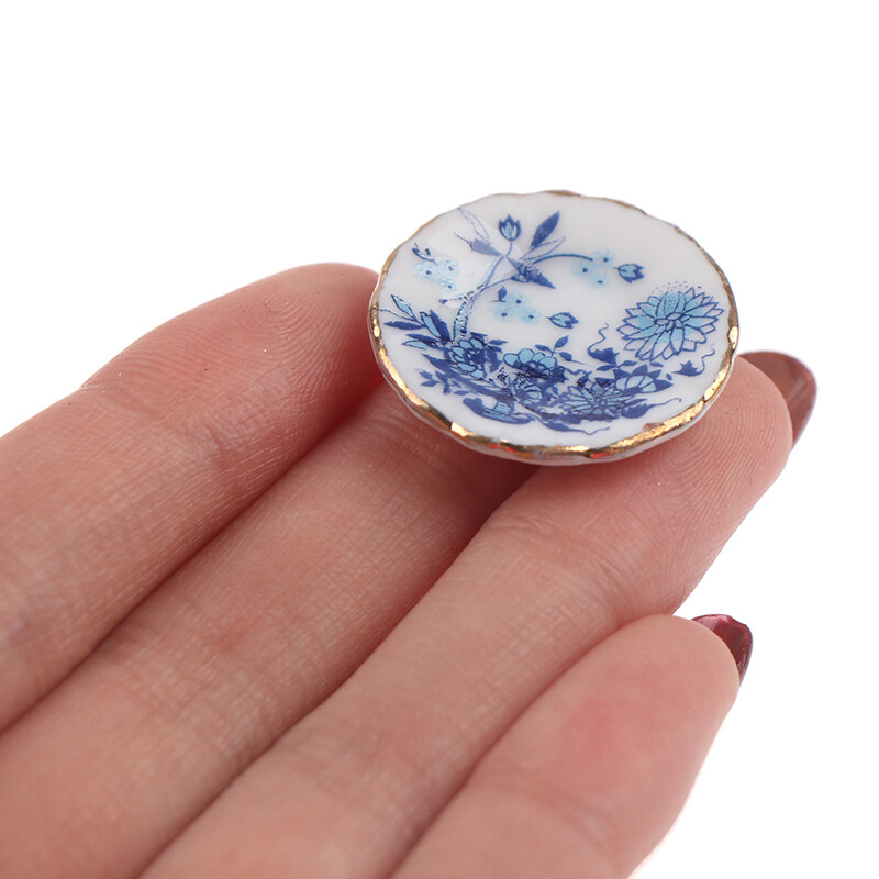 WXGRM 15Pcs 1:12 Dollhouse Miniature Tableware Porcelain Ceramic Tea Cup Set