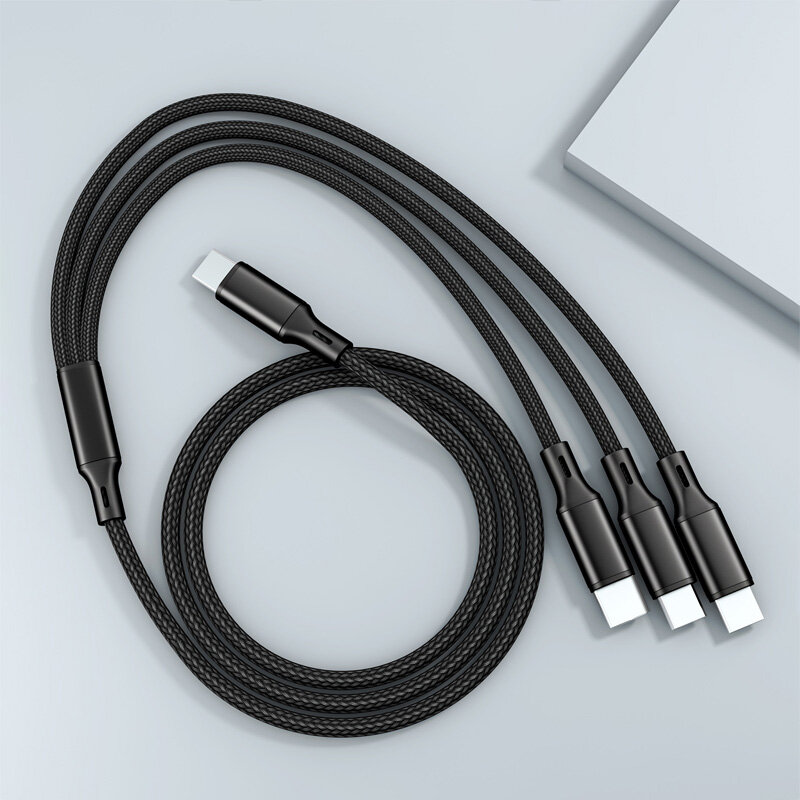 FONKEN Cáp USB 3 Trong 1 Cáp Sạc Điện Thoại Loại C Sang USB C Micro USB Cáp Sạc Nhanh PD, Dây Cáp Android Nylon Cho Điện Thoại Di Động iPhone 12 Type-C