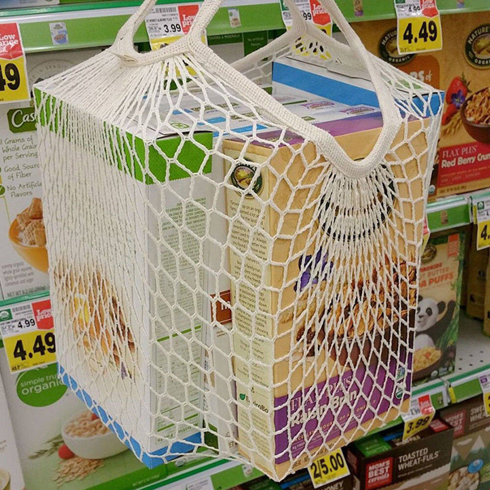 YESPERY Mesh Net Bag String Shopping Bag Reusable Fruit Storage Handbag Totes