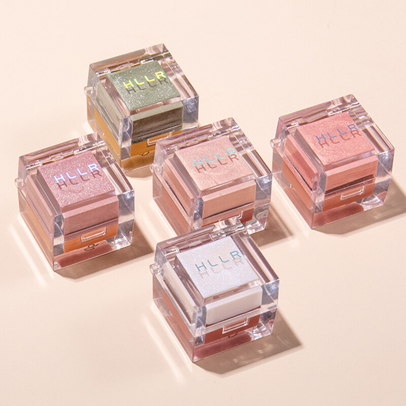 BEAUTYBIGBANG Double Color Highlighter and Blush Makeup Palette Brighten Shimmer Ice Mousse Blushes Illuminator Face Body Shine Cream