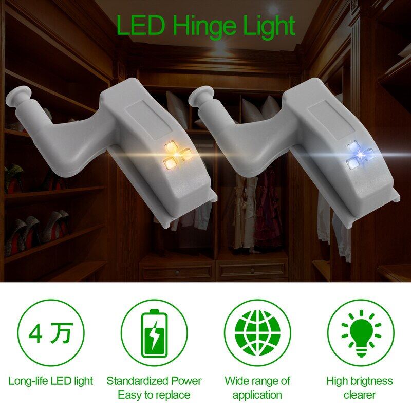 10 Chiếc Đèn LED Gắn Dưới Bản Lề Bên Trong Tủ Đèn Cảm Ứng Thông Dụng Cho Phòng Ngủ Nhà Bếp Tủ Quần Áo Đèn Ngủ Đèn Lạnh Ánh Sáng Ấm Áp