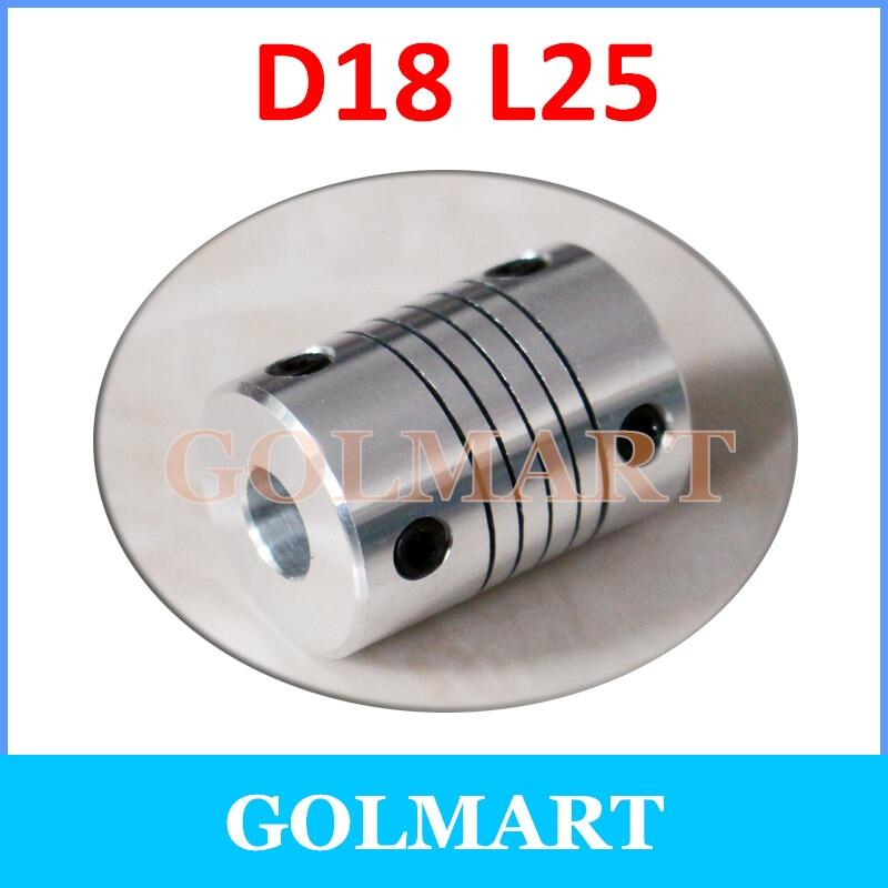 D18*l25 Shaft Coupling Flexible 3/4/5/6/6.35/7/8/10 Mm Cnc Motor Coupler