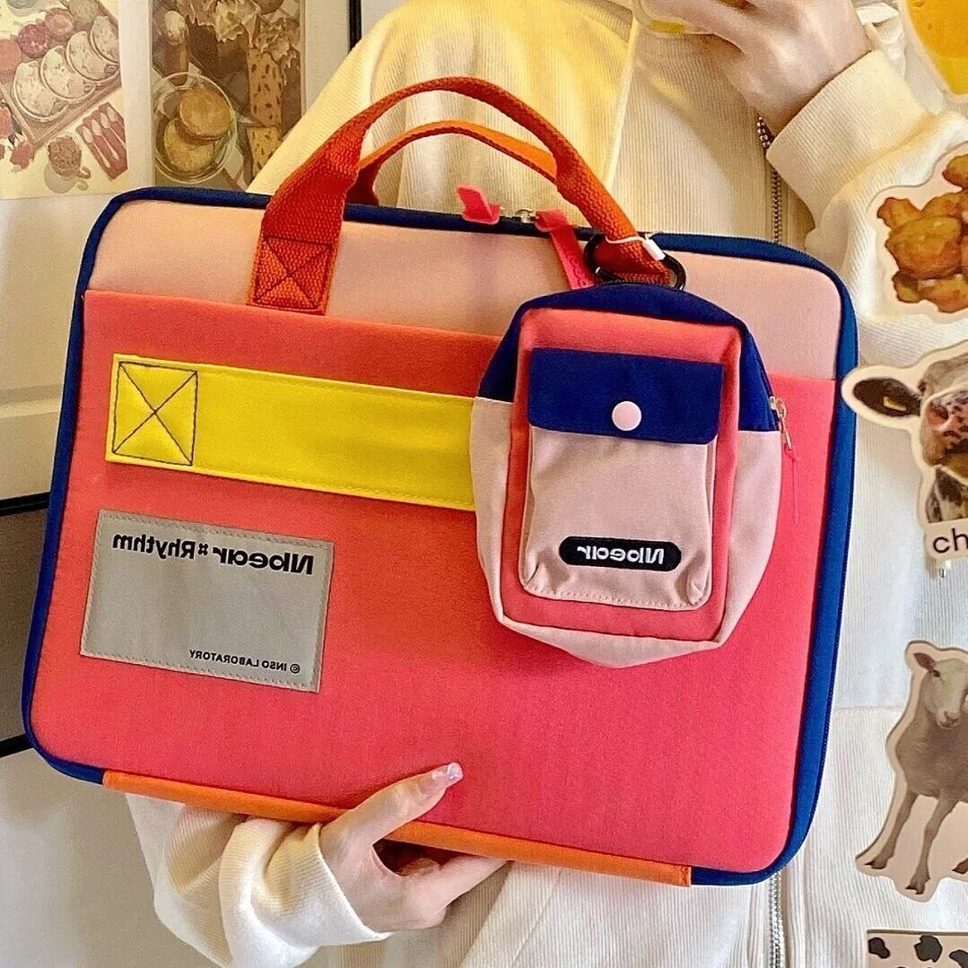 16 inches Contrast color laptop bag suitable for laptop men and women bladder bag without widget