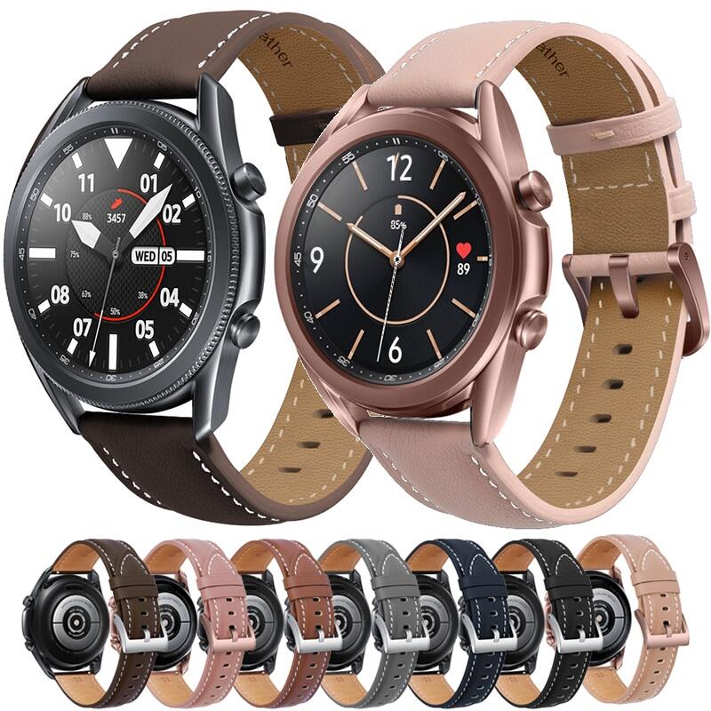 20/22mm Leather Strap for Samsung Galaxy Watch 6 5 4 40mm 44mm 3 41 45mm Galaxy Watch 42mm 46mm Samsung Watch 4 Classic Bracelet for Huawei Watch 3/3 Pro/GT2 46mm Replacement Strap