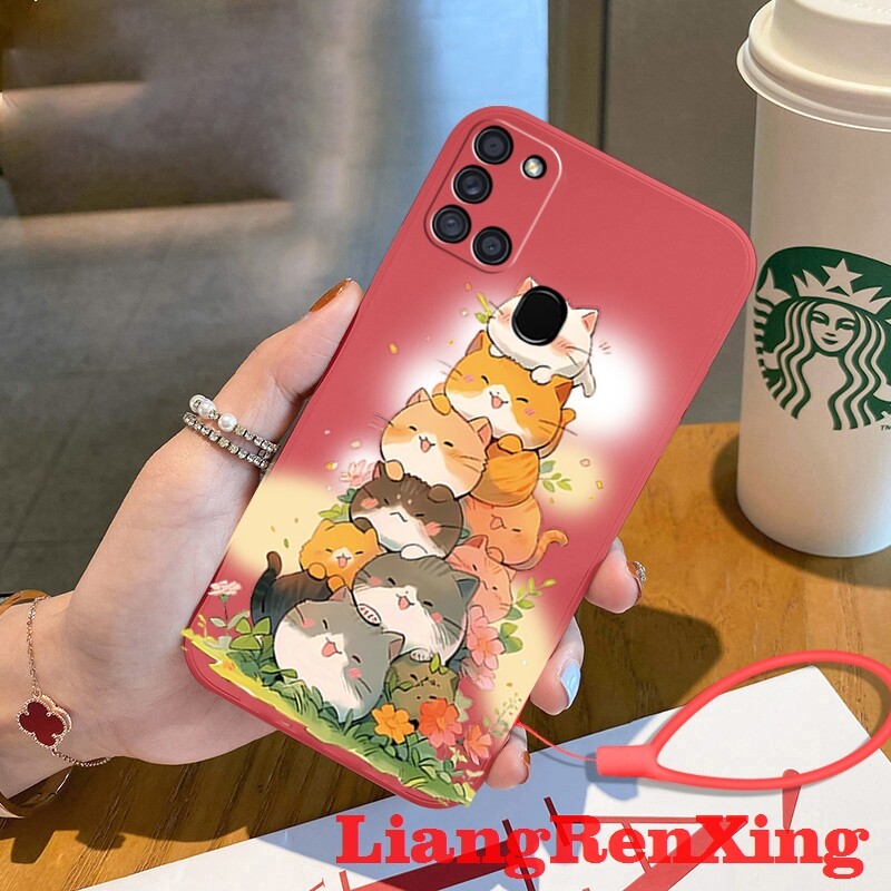 Casing SAMSUNG a21s phone case Softcase Liquid Silicone Protector Smooth shockproof Bumper Cover new design YTDMM01