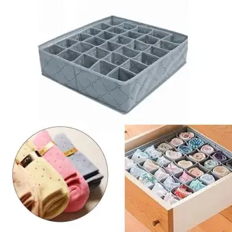 30 Grid Bra Underwear Socks Storage Drawer Organizer Box Non Woven
