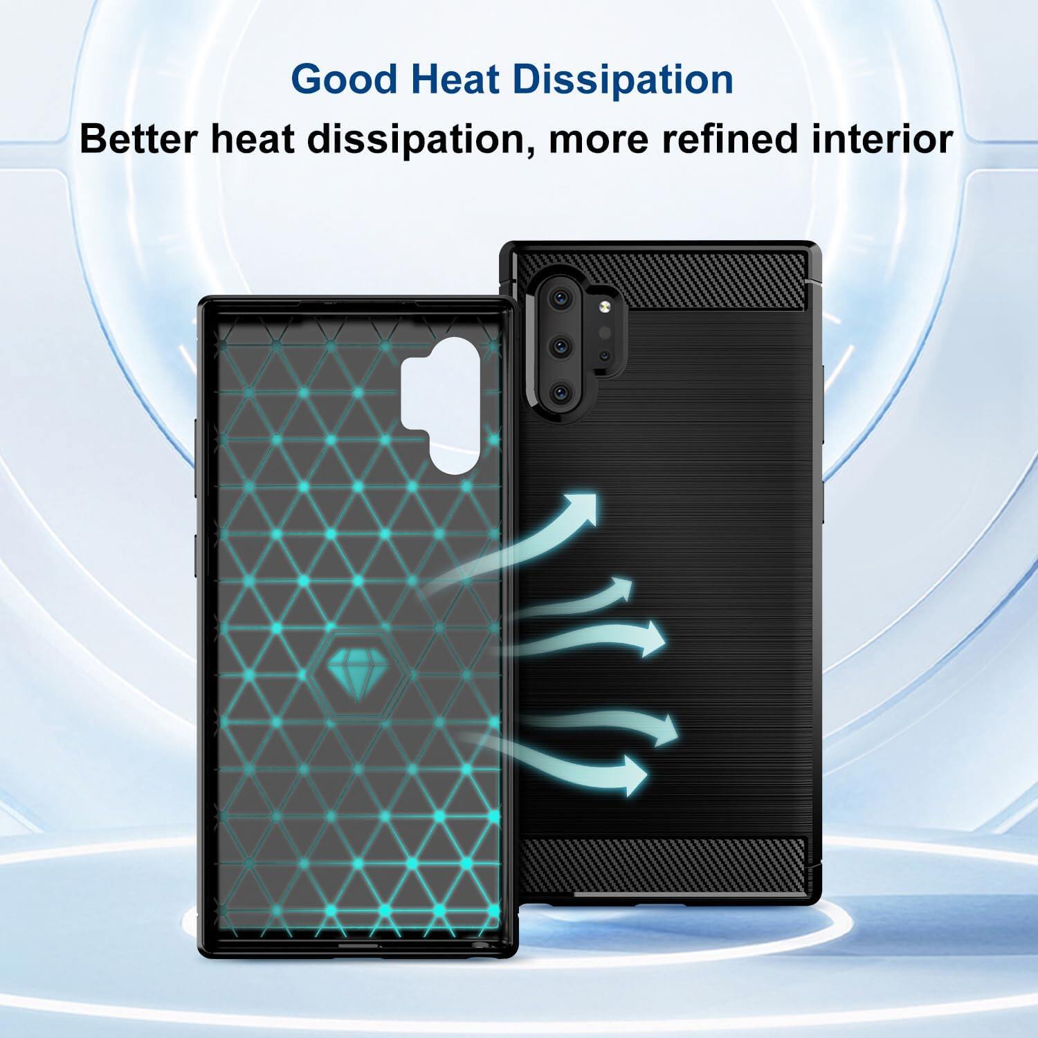 Shockproof Silicone Case for Samsung Note 10 Plus Galaxy Note 10+ Carbon Fiber Cases for galaxy Note 10 Pro Brushed Texture Phone Cover