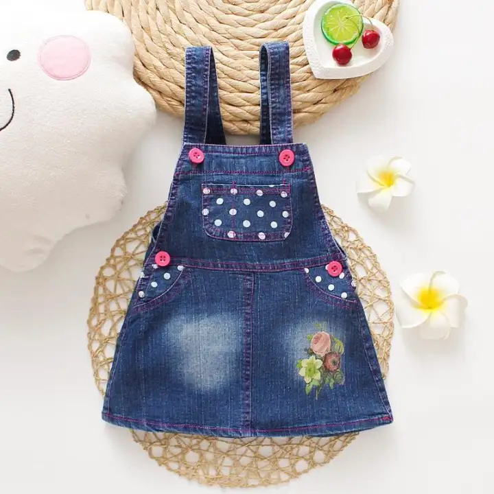 baby girl jean skirt overall