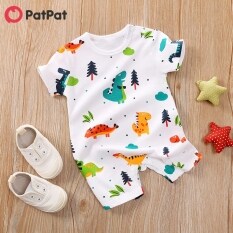 Bộ áo liền quần tay ngắn PatPat họa tiết hình khủng long dễ thương dành cho bé trai từ 0-18 tháng tuổi-Z – INTL