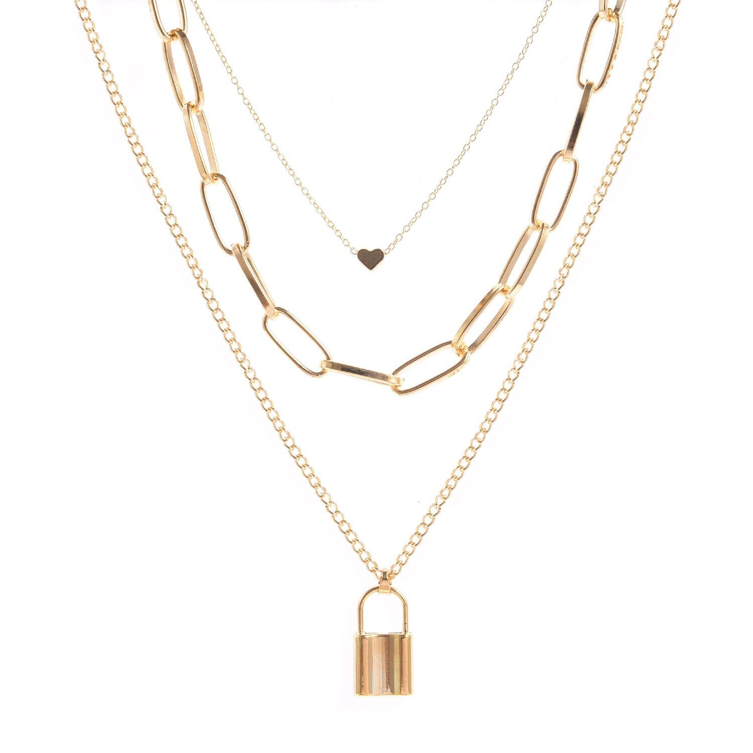 RAISS Gold Chain Necklace For Women Multi-layer Layered Nicklace Personalized Accessories