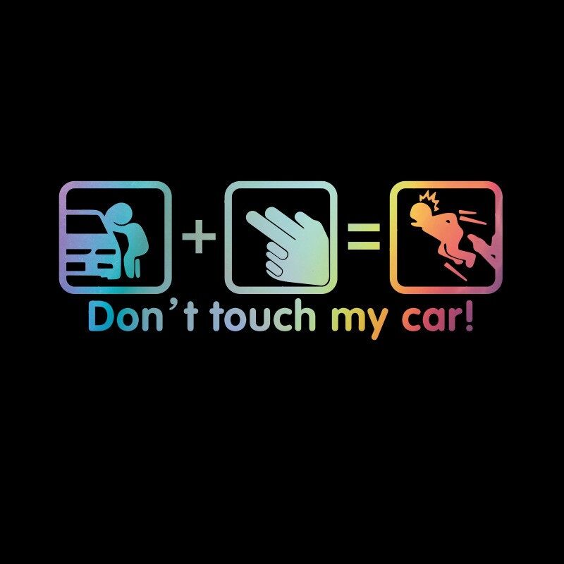 Don't Touch My Car Cartoon Personalized Car Sticker Car Window Decorative Reflective Sticker
