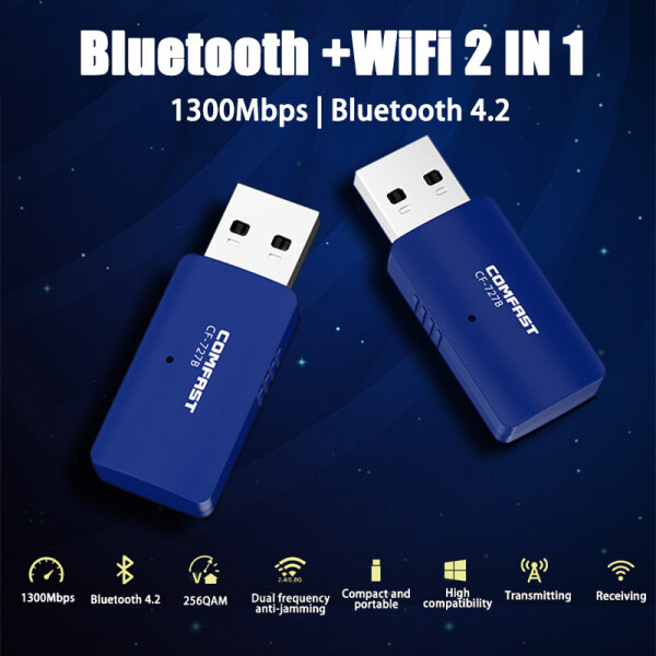 Bảng giá Bộ Chuyển Đổi Wifi Không Dây USB Băng Tần Kép TR 1300Mbps 5GHZ 2.4Ghz Bộ Thu Bluetooth 4.2 Phong Vũ