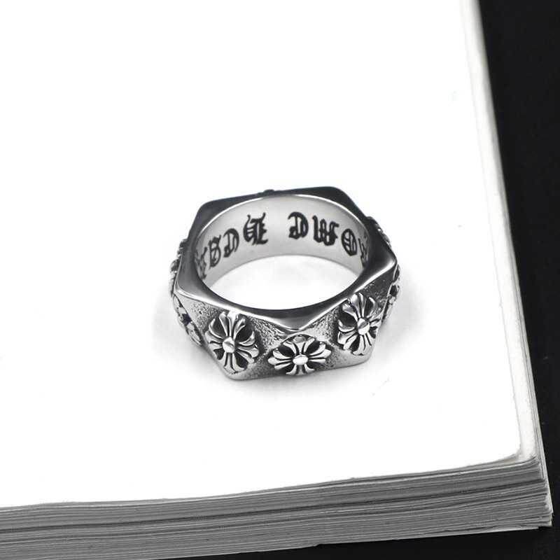 Jewelry Titanium Steel Retro Ring Chrome Cool Hearts Rings A in US Size 6-10 Unisex