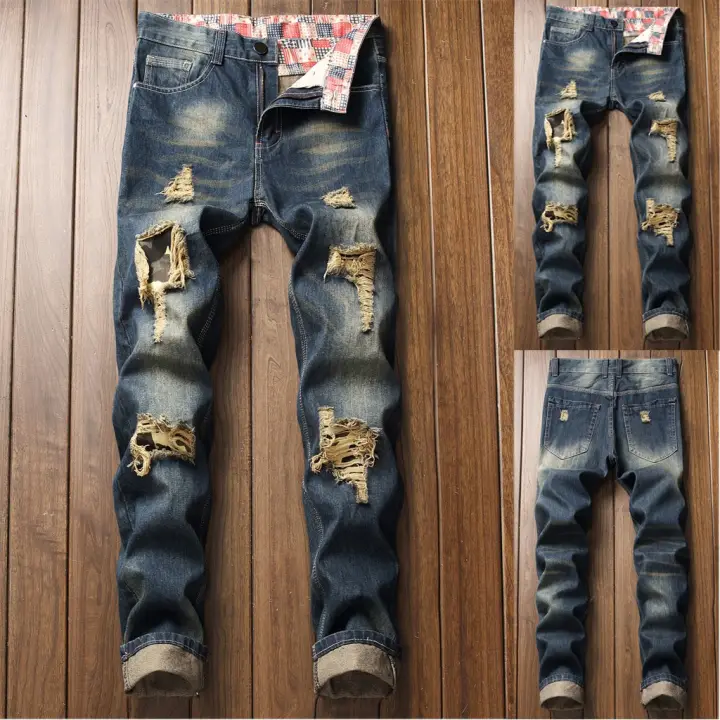 mens slim fit ripped jeans sale