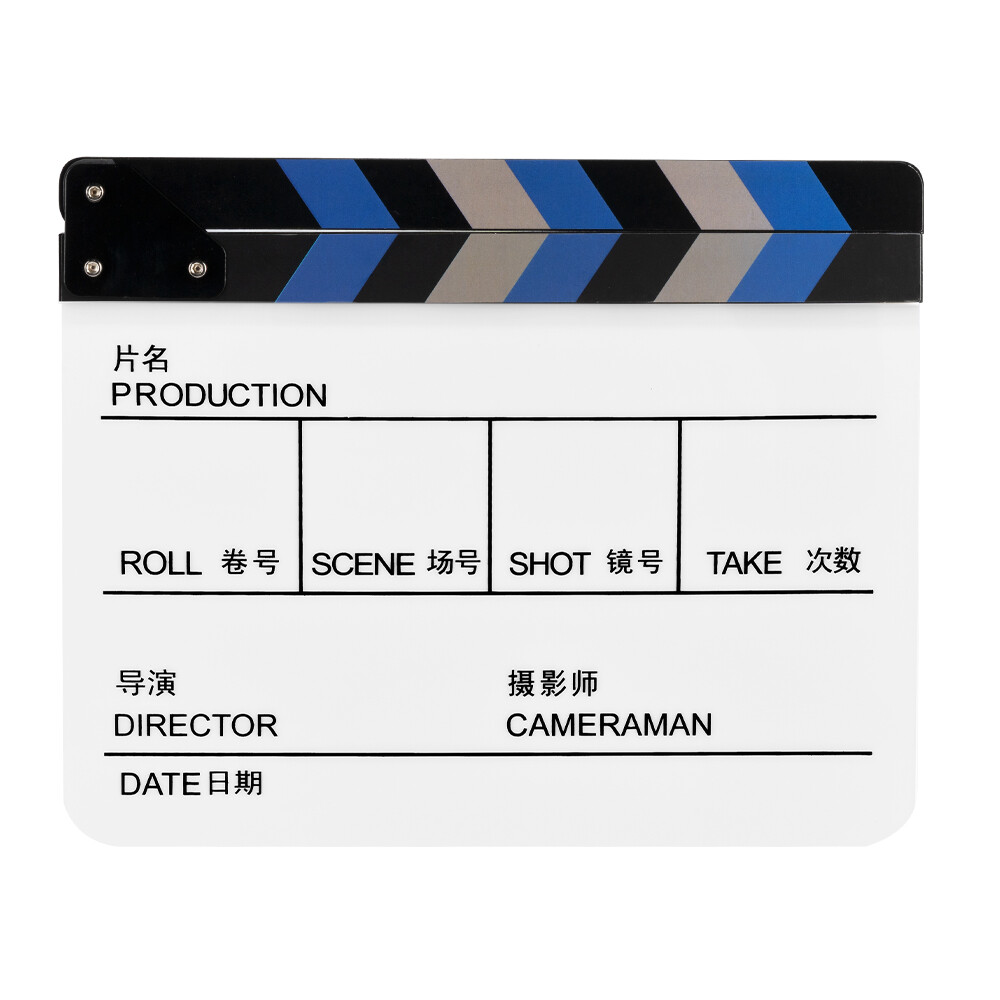 Selens 30×24Cm Director Video Scene Clapperboard Acrylic Dry Erase Director TV Movie Film Vlog Recording Action Slate Clap Board Handmade Cut Prop
