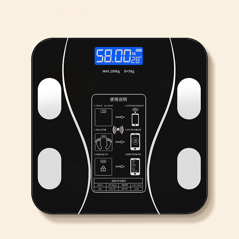 KUDIXIONG Smart Body Fat Scale Electronic Scale Household Body Scale Body Fat Scale Wholesale Body Scale Weighing Scale Bluetooth Charging