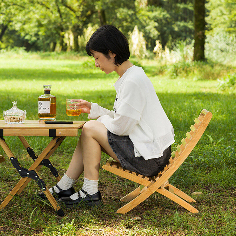 Outdoor tables and chairs set folding table picnic table portable camping table courtyard solid wood camping picnic.