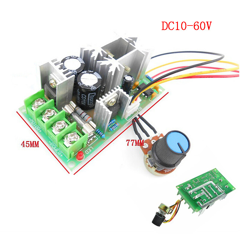 DC 10-60V Motor Speed Control PWM Motor Speed Controller Switch 20A Current Voltage regulator High Power Drive Module