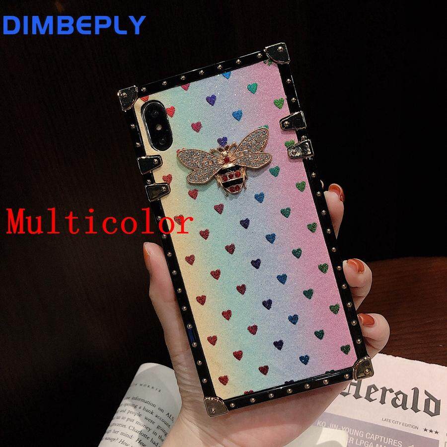 Ốp Lưng Điện Thoại Kim Tuyến Lấp Lánh Vuông DIMBEPLY, Ốp Lưng Mềm TPU Silicone Hình Ong Thời Trang Cho Iphone 11 Pro Max X XR XS Max Iphone 6 7 8 6S Plus